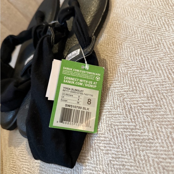 NWT Sanuk Black Yoga Slinglet Sandals - Picture 4 of 5